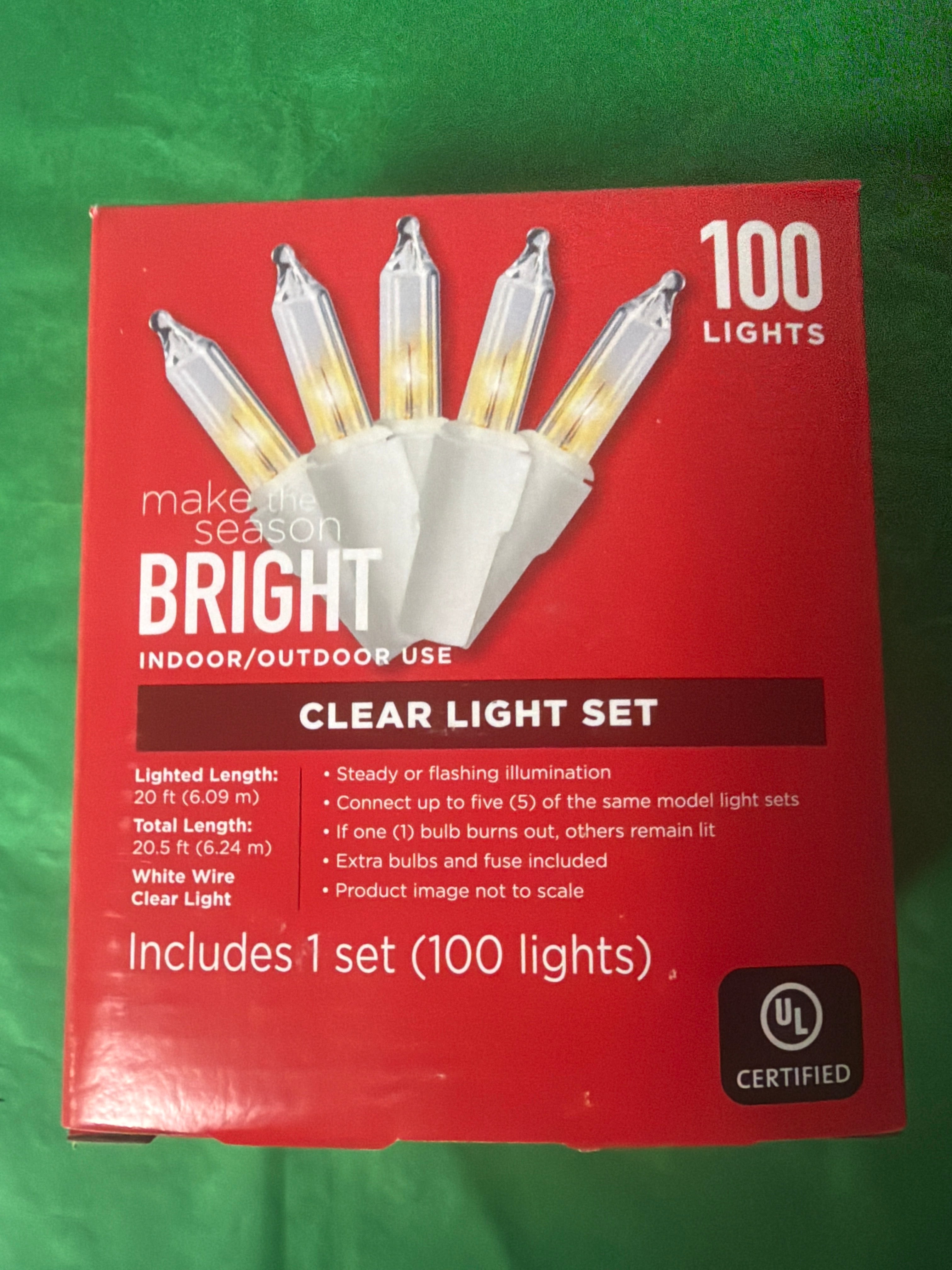 Make the season bright indoor/outdoor use clear light set
