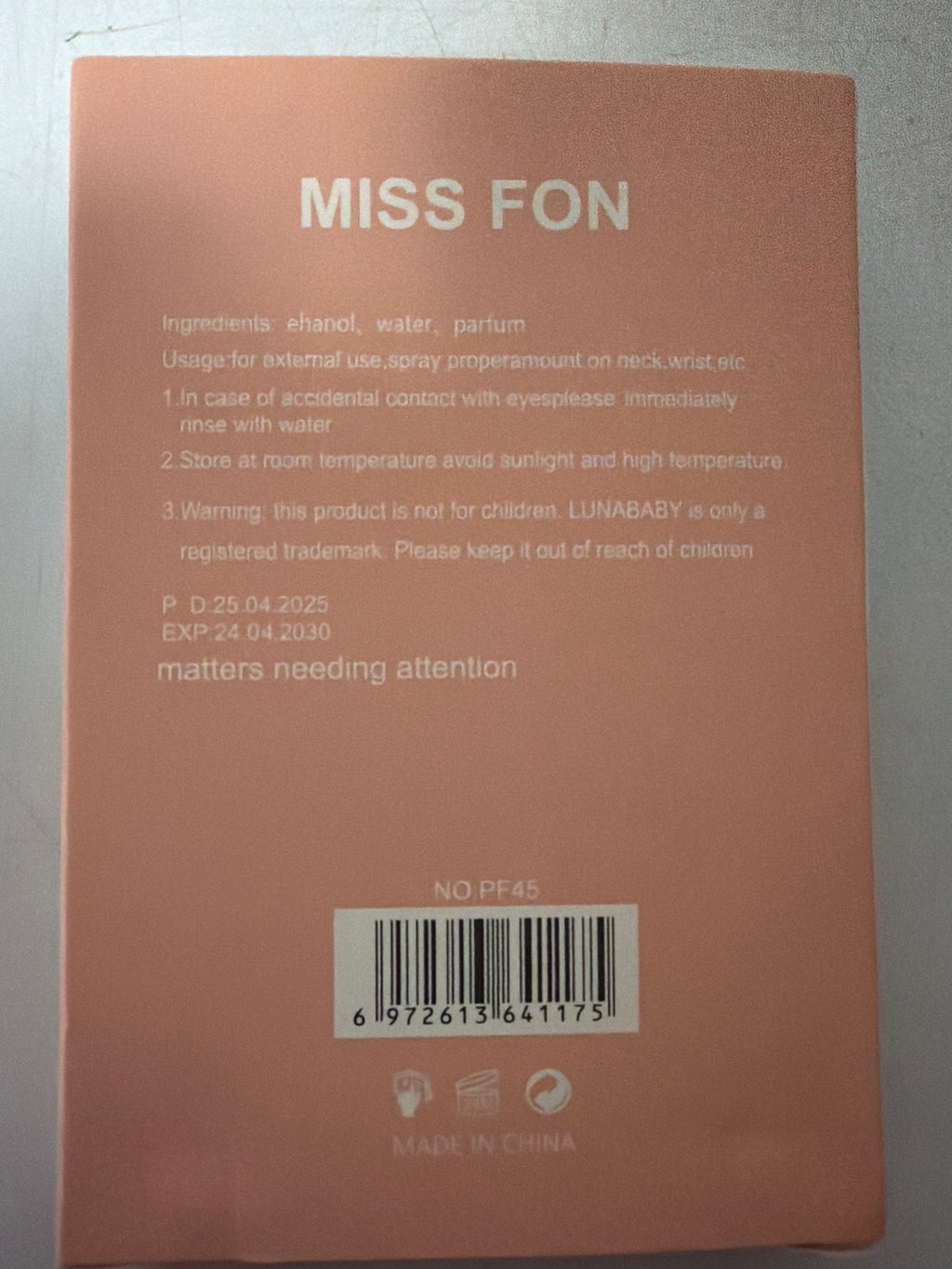 Miss Fon Pocket Perfume – Peach Travel Size Women’s Fragrance 04