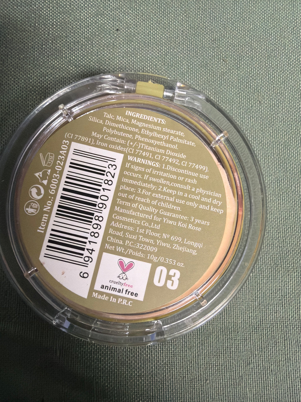 Miss Rose Professional Makeup Compact Powder – Shade 03