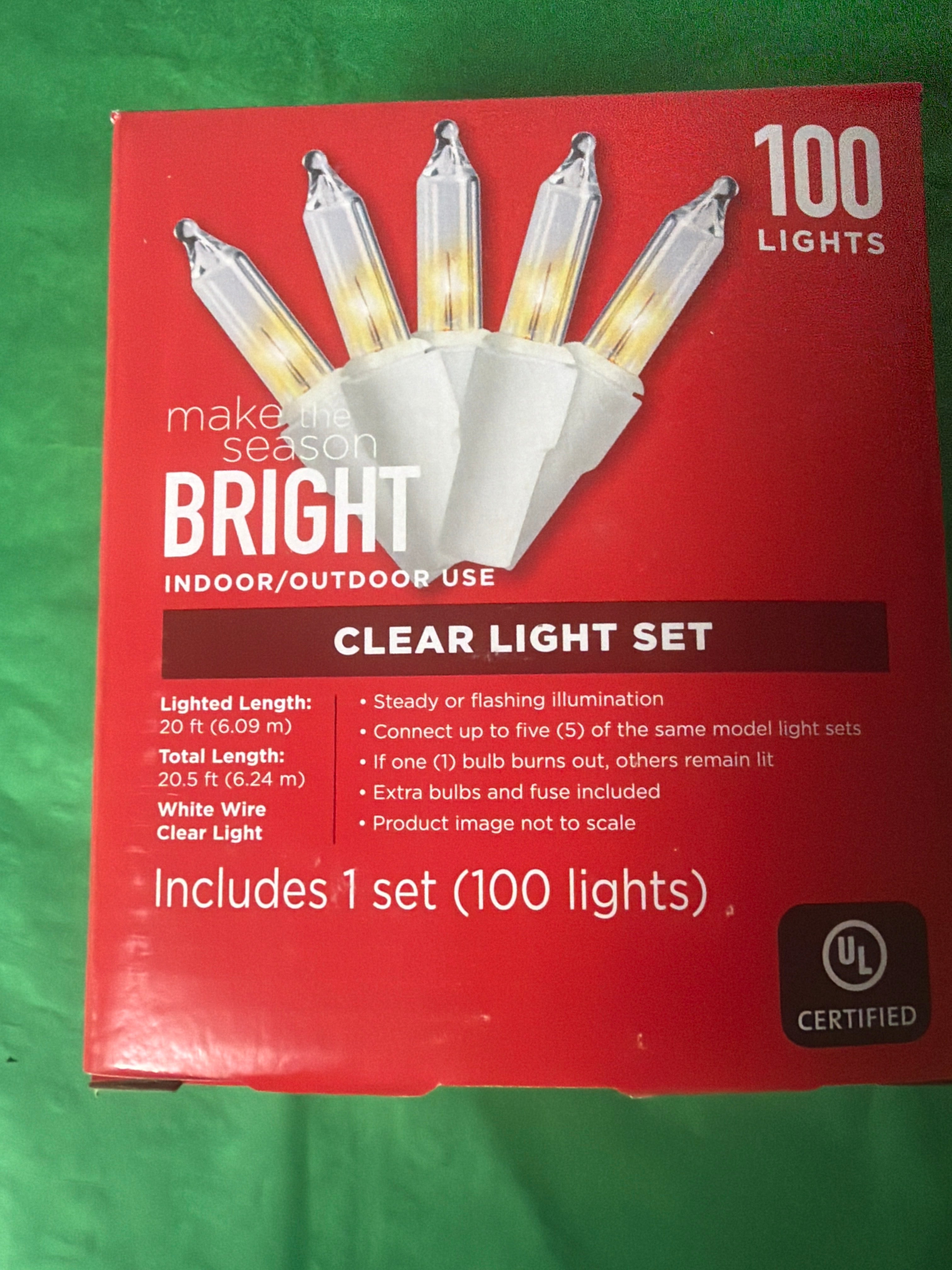 Make the season bright indoor/outdoor use clear light set
