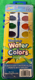 LiquiMark 16-Color Washable Watercolor Paint Set with Brush