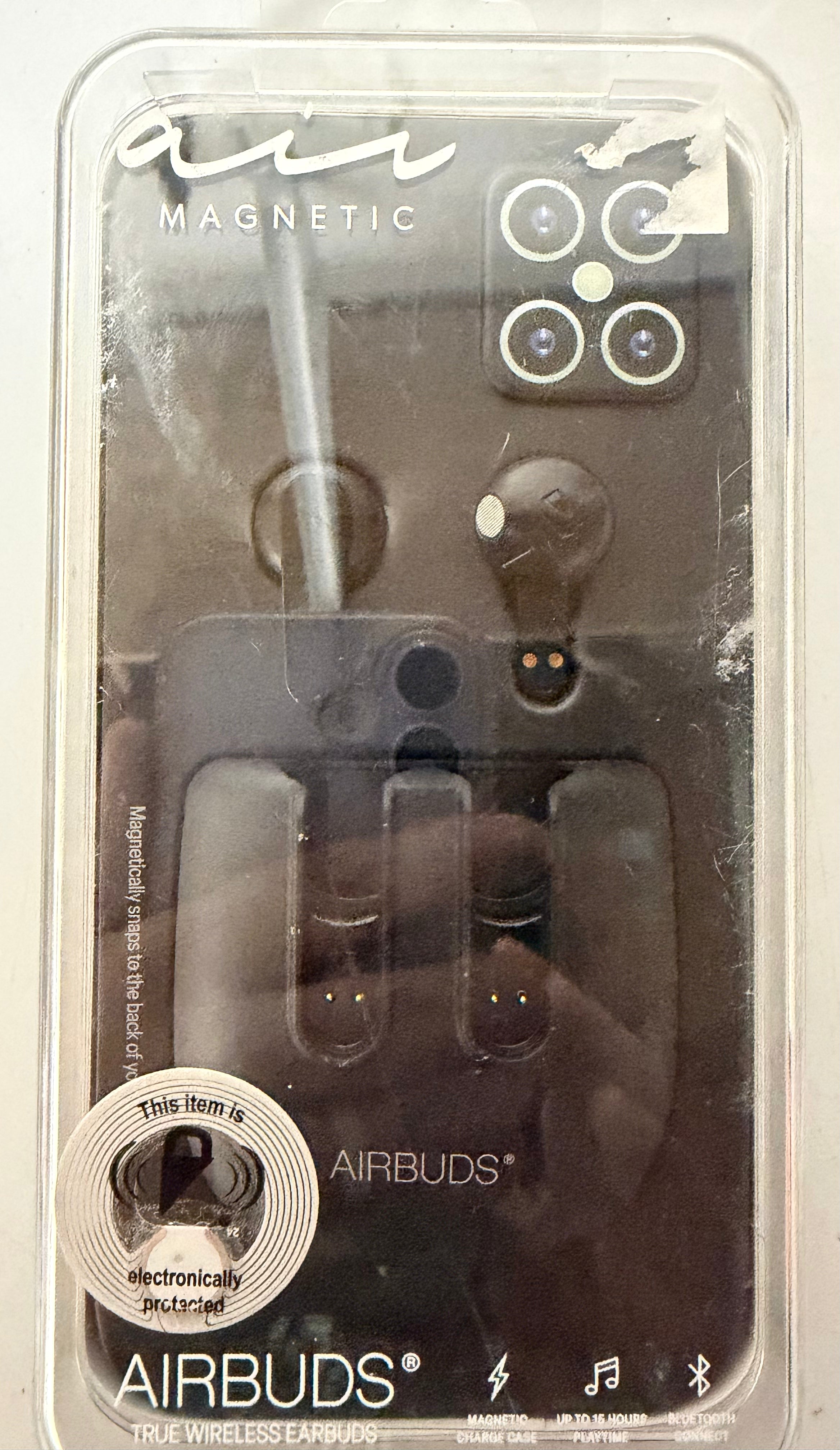 AIRBUDS Air Magnetic True Wireless Bluetooth Earbuds with Magnetic Charging Case – Black