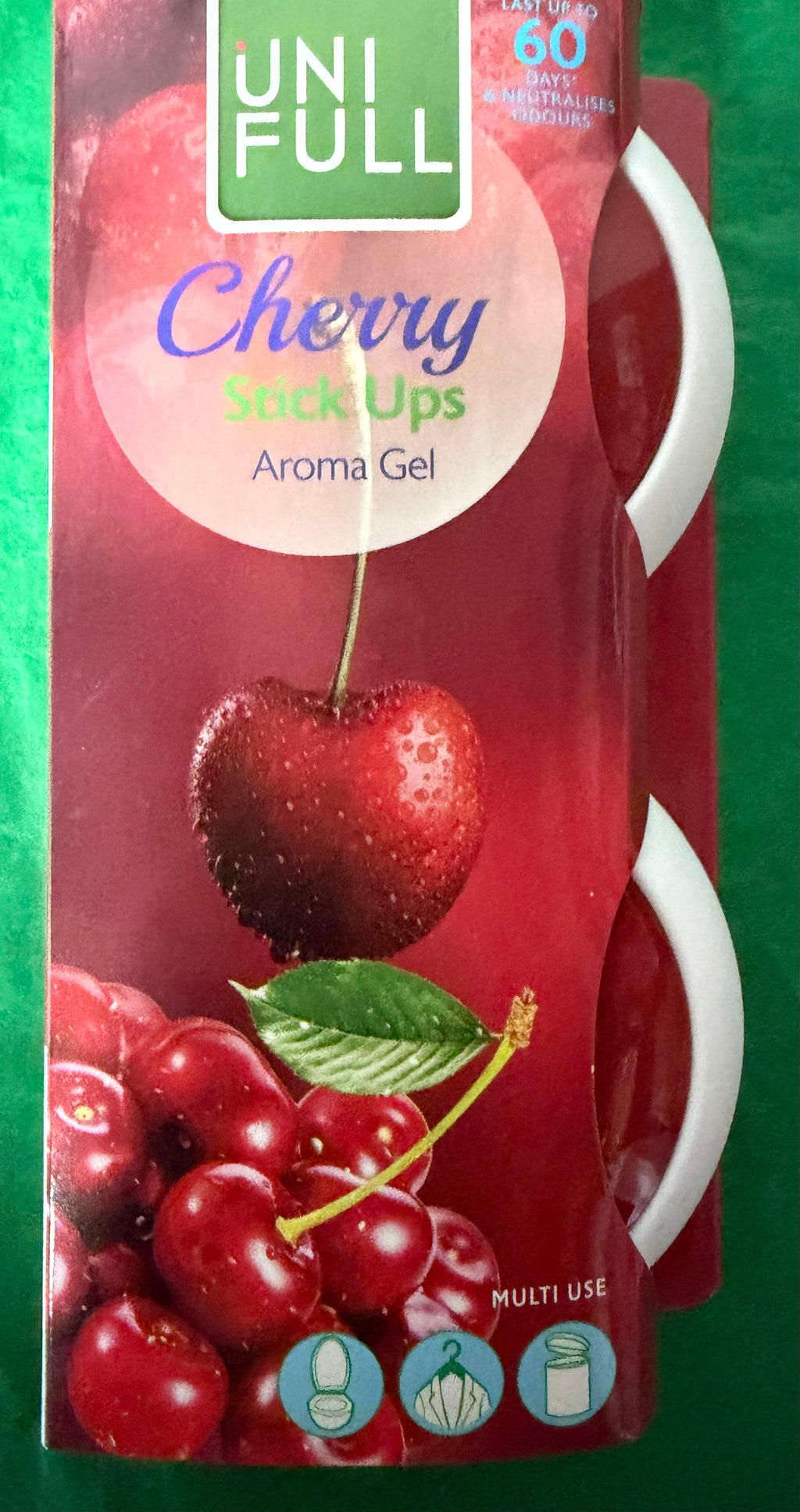 UNIFULL Cherry Stick Ups Aroma Gel Air Fresheners – 2 Pack