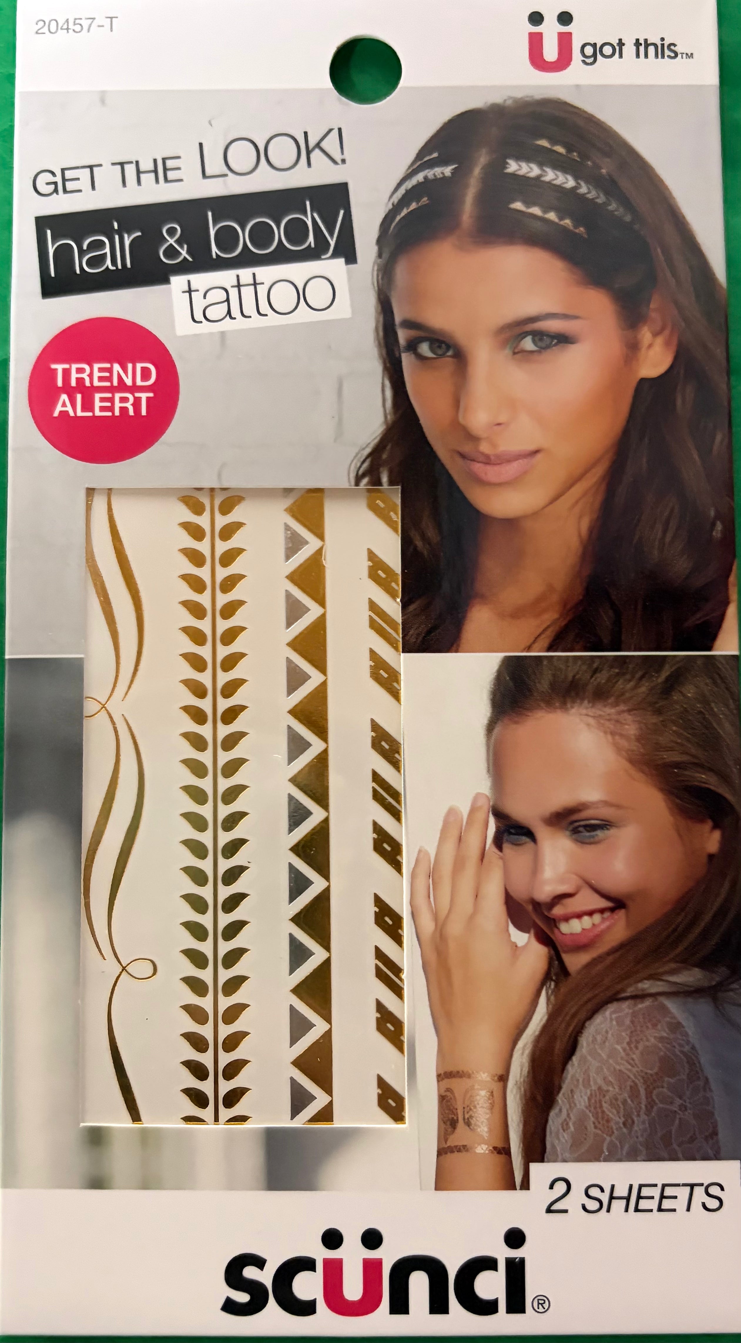 Scunci Metallic hair and body tattoos