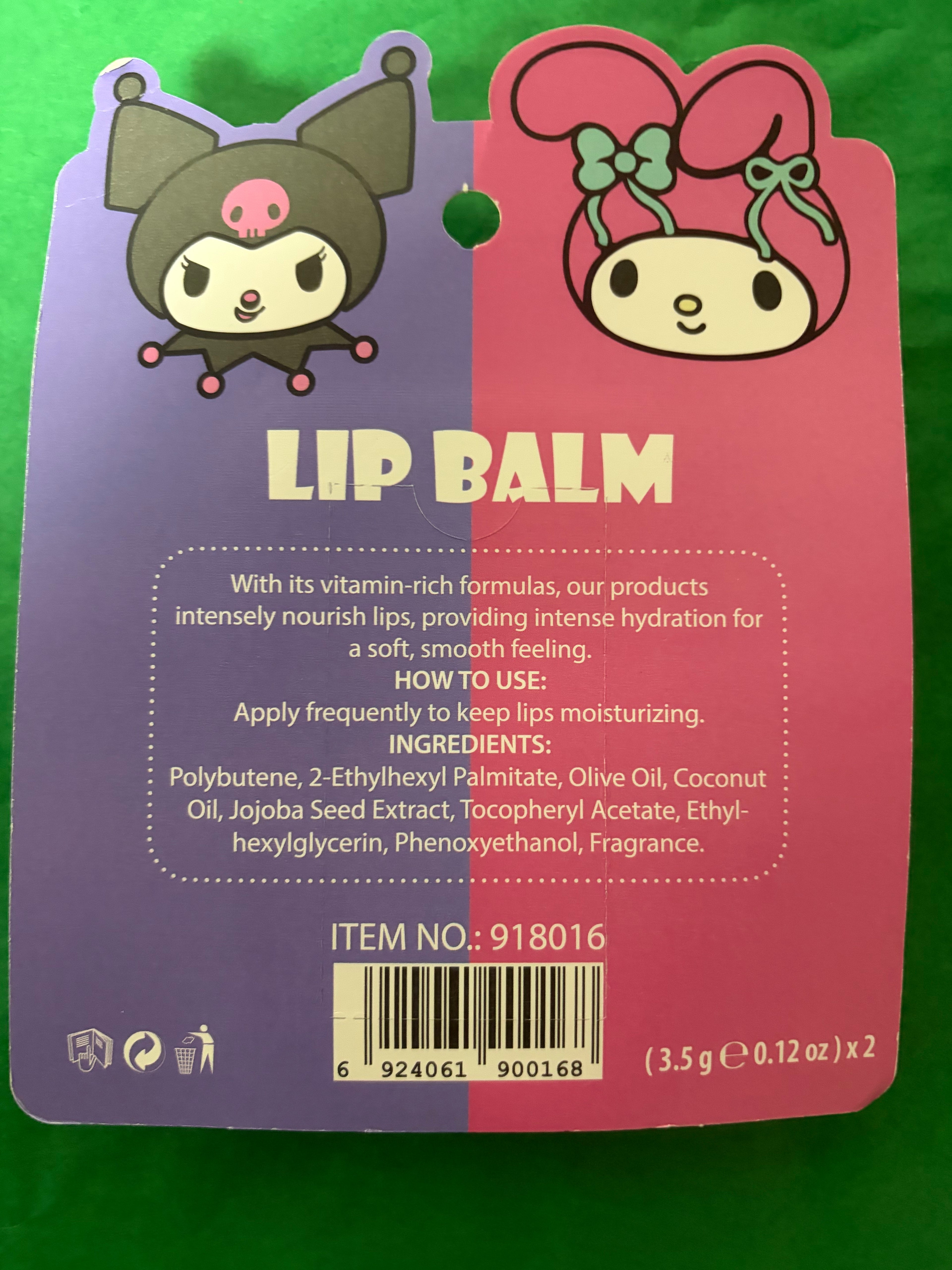 My melody and Kuromi lip balm