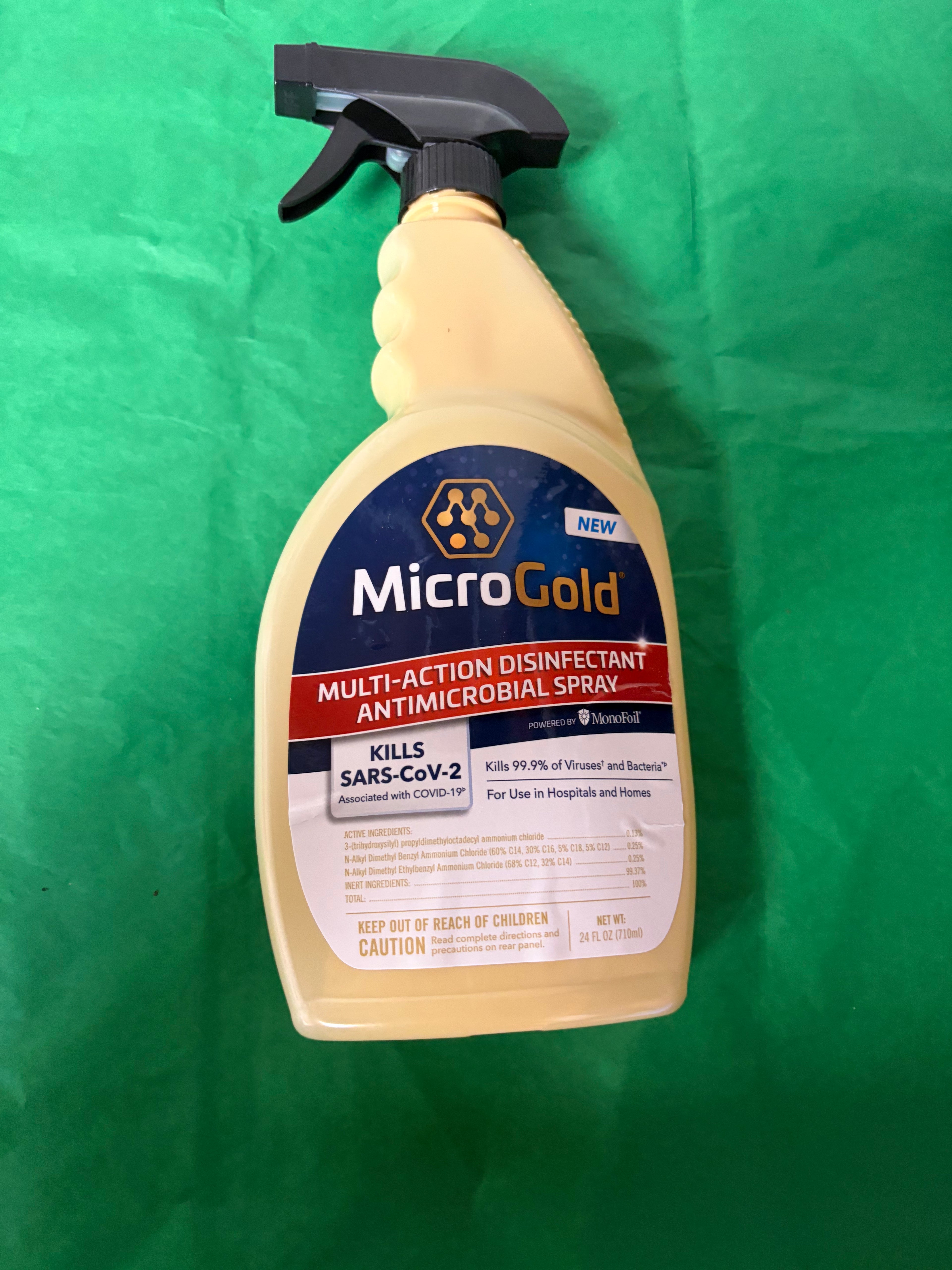 Microfilm disinfectant antimicrobial spray