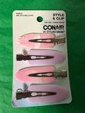 Conair Style & Clip Dent-Free Styling Clips – Pink & Purple, 4 Pack