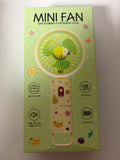 Pink Fruit-Themed Mini Handheld Fan – USB Rechargeable Portable Personal Fan