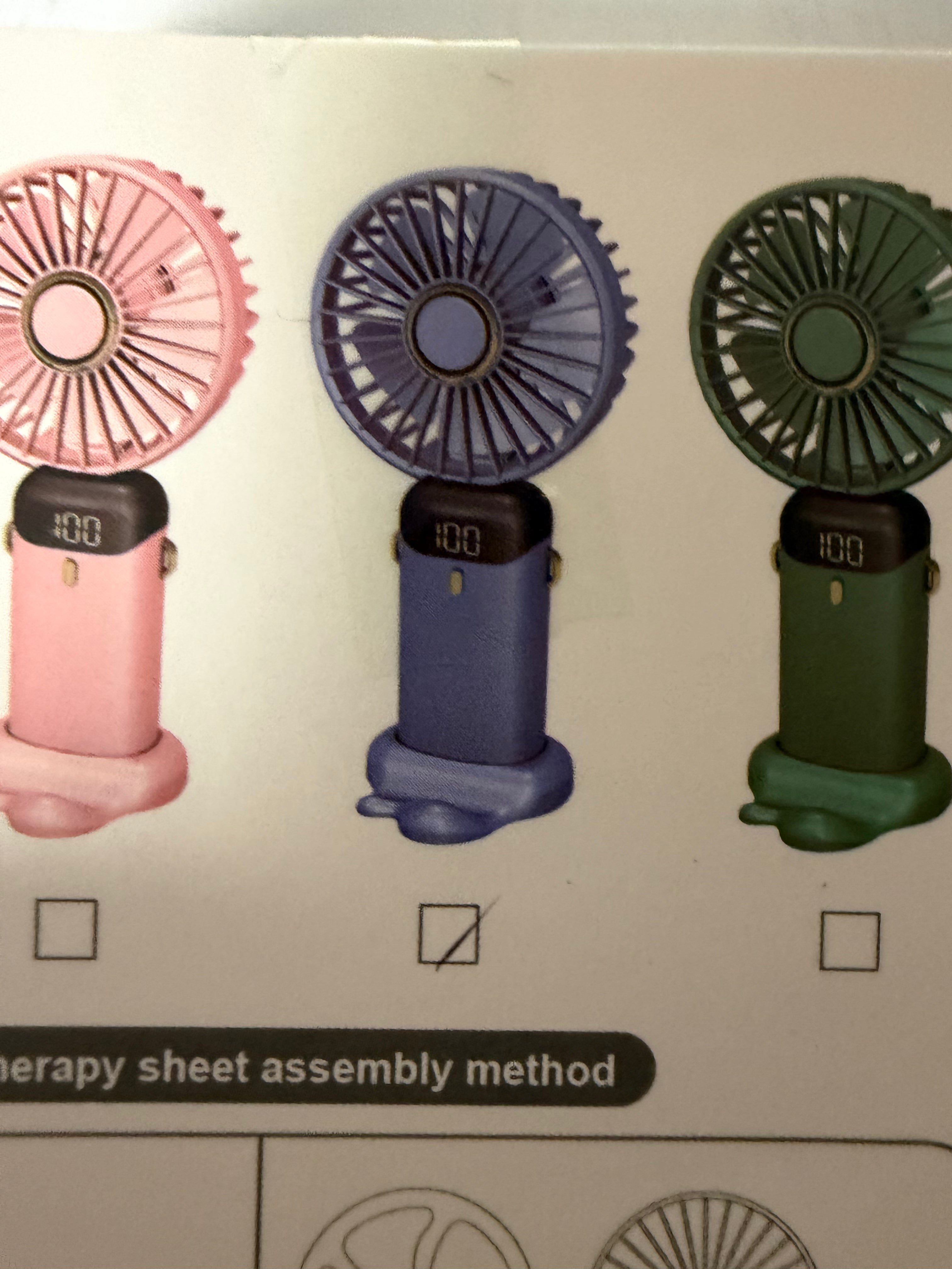 Portable Rechargeable Handheld Fan with LED Digital Display & Desktop Stand
