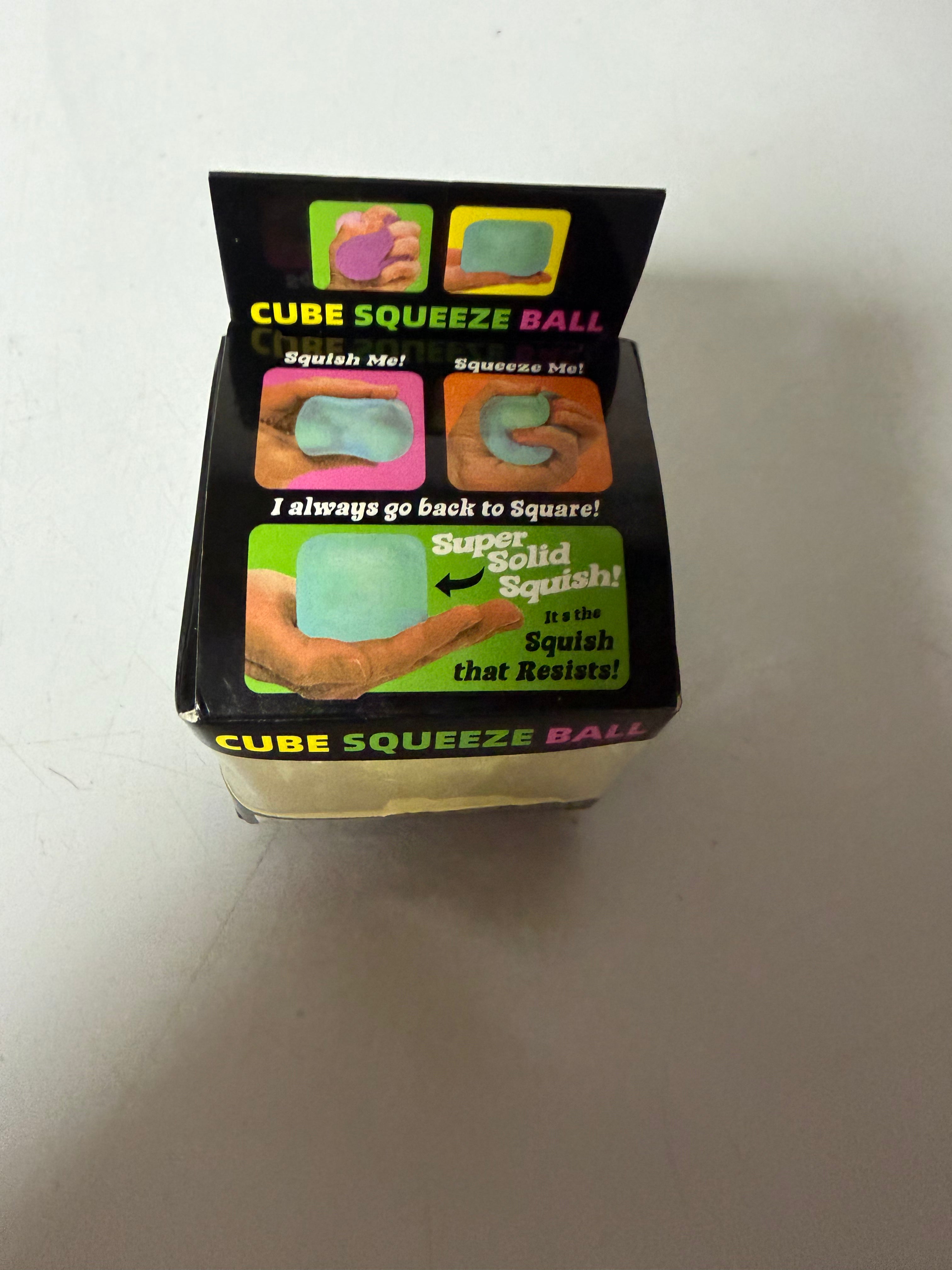 Cube Squeeze Ball Super Solid Squishy Stress & Sensory Toy – Yellow