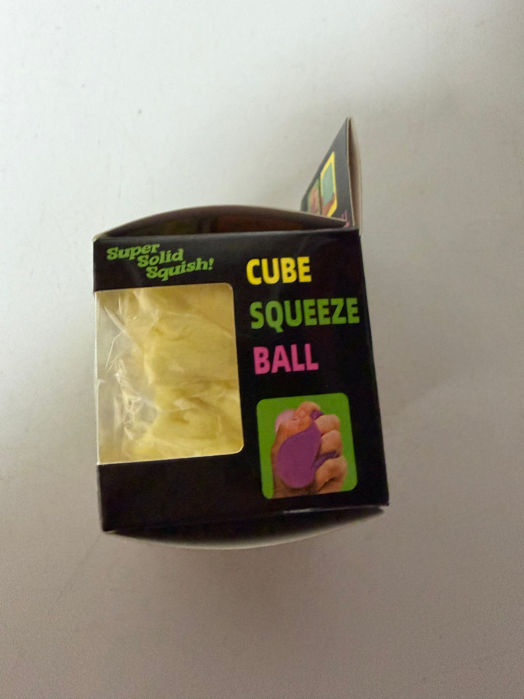 Cube Squeeze Ball Super Solid Squishy Stress & Sensory Toy – Yellow