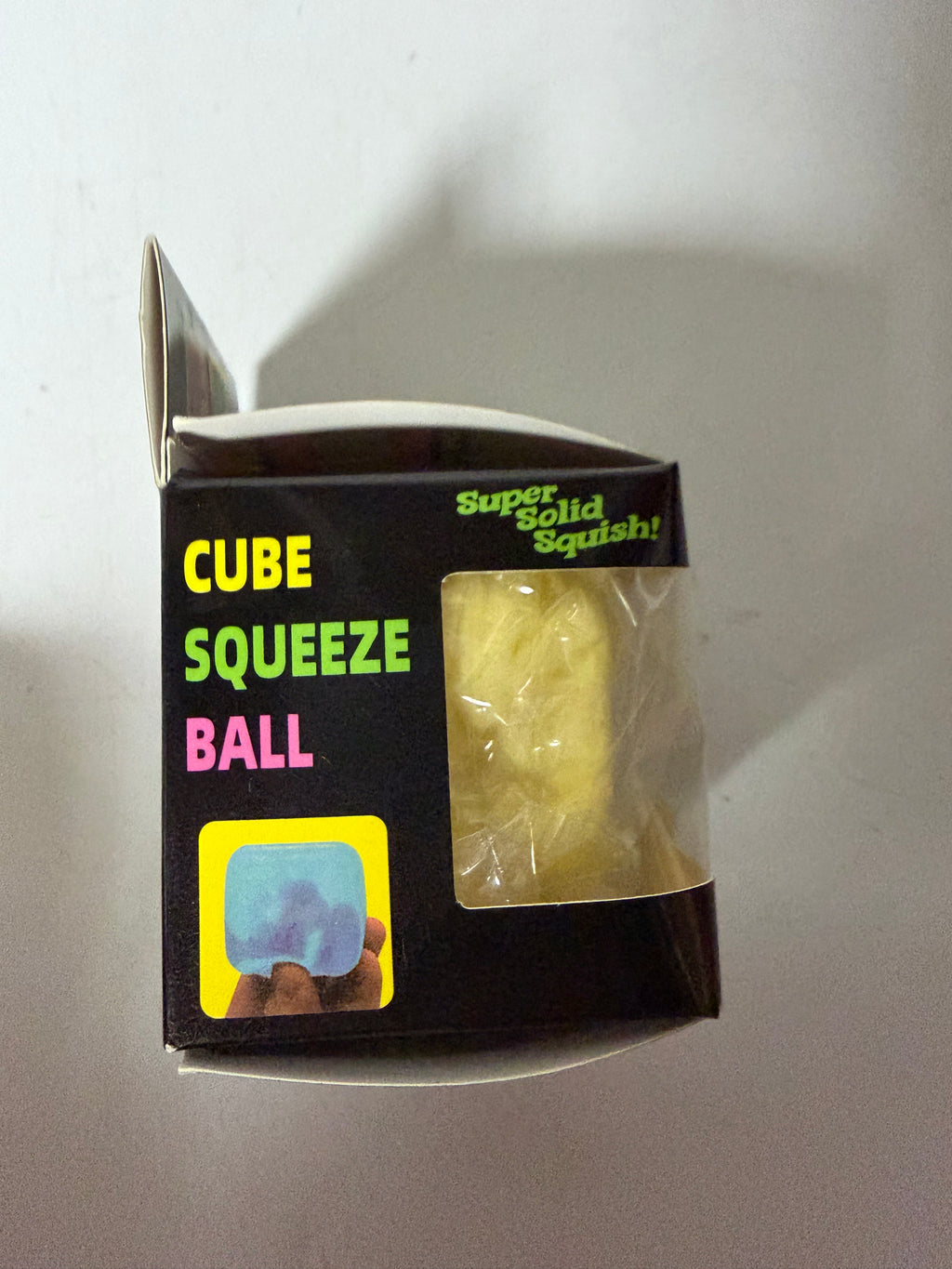 Cube Squeeze Ball Super Solid Squishy Stress & Sensory Toy – Yellow