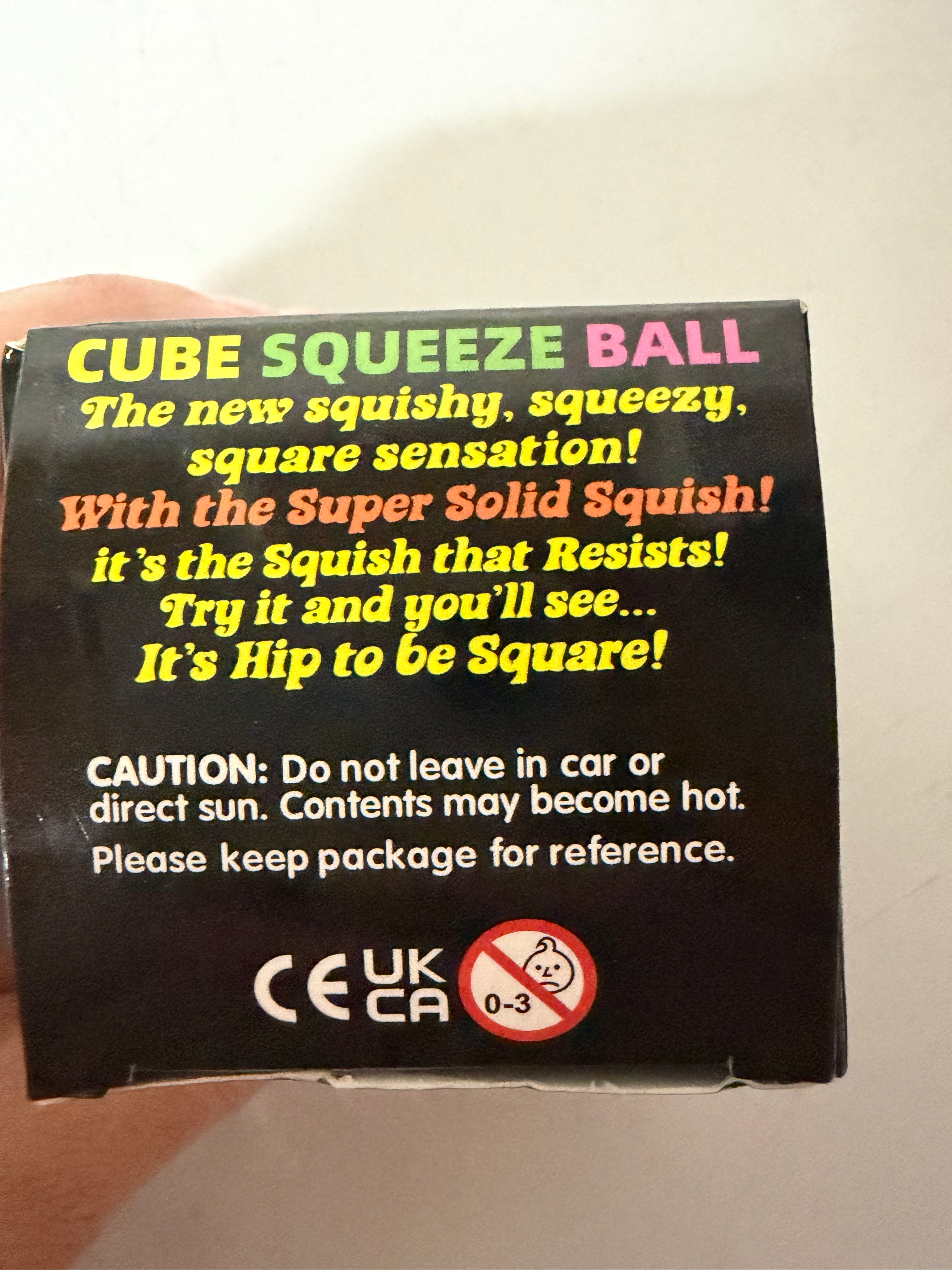 Cube Squeeze Ball Super Solid Squishy Stress & Sensory Toy – Yellow