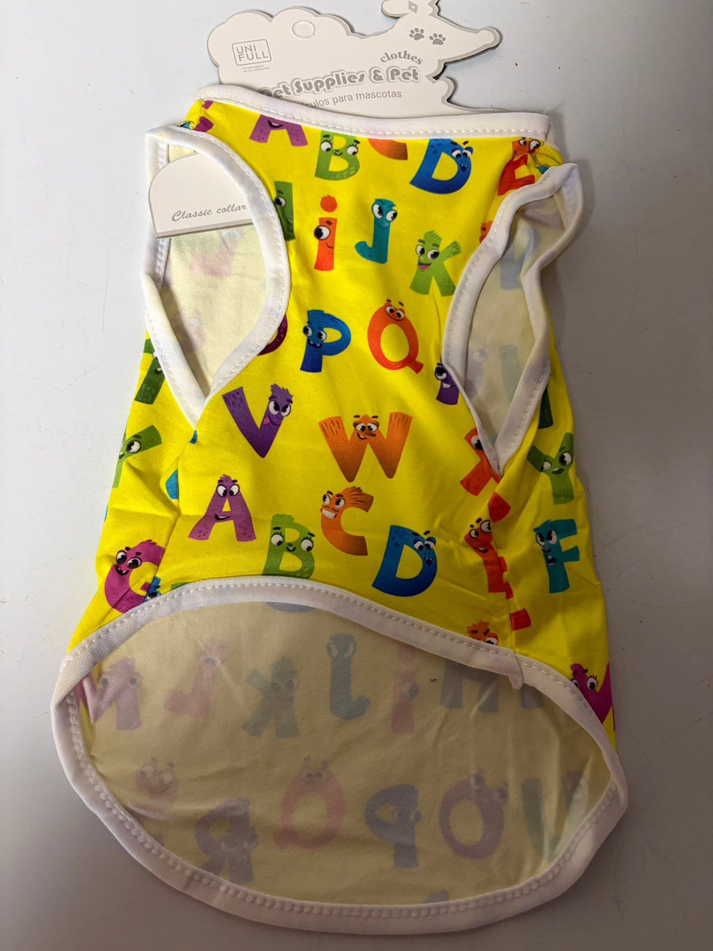 Alphabet pet outfits