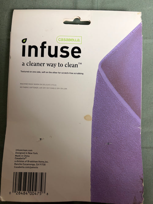 Casabella Infuse All-Purpose Microfiber Cleaning Cloths – 2 Pack – 12” x 14” Purple